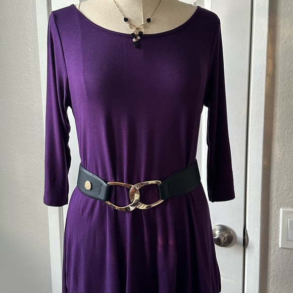 Purple jersey knit top - Picture 3 of 8